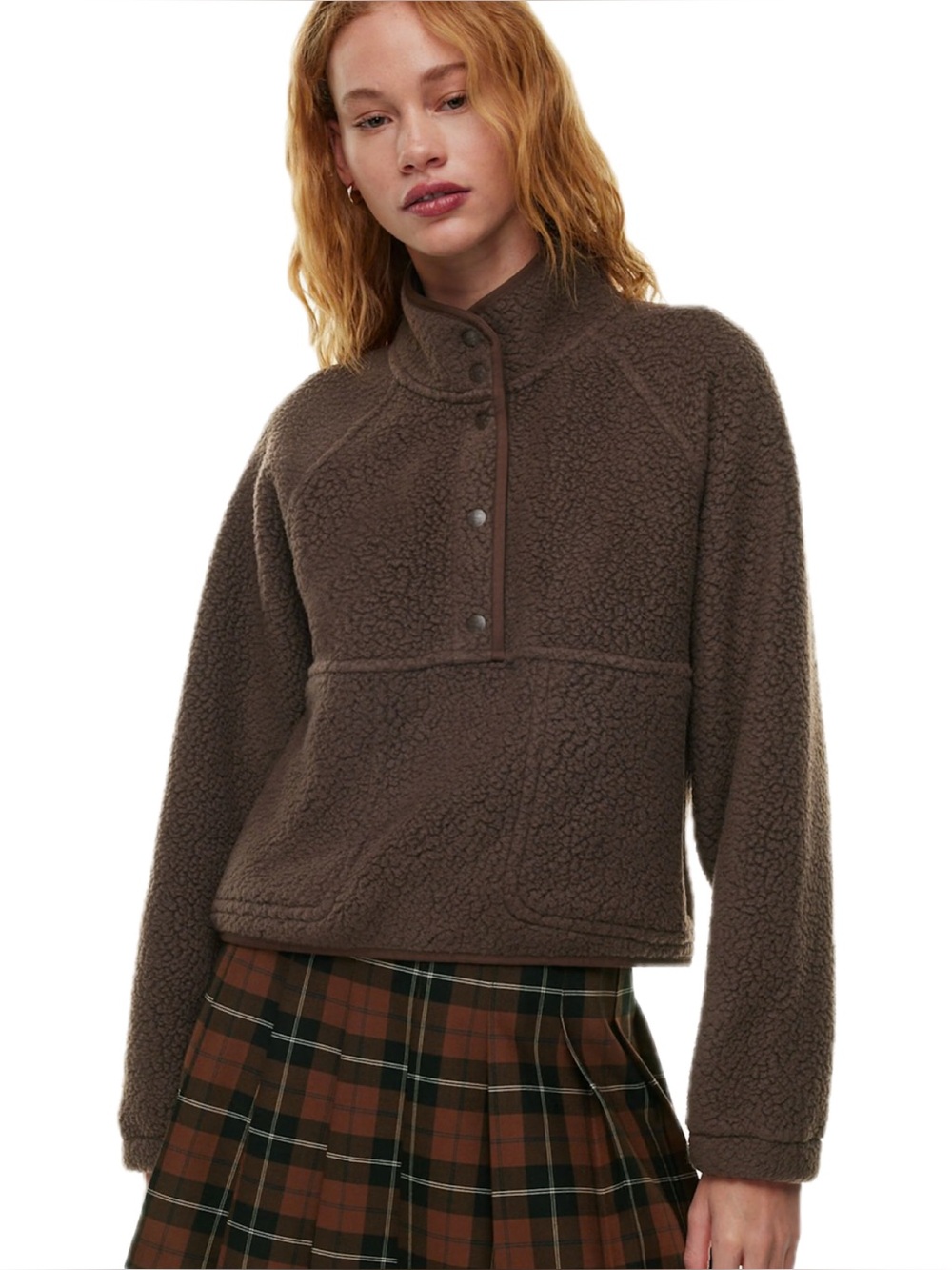 Sunday Best Polartec Thermal Pro 1/2 Snap Sweater Mocha Brown XL